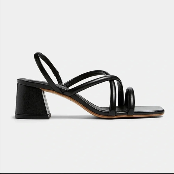 Simons leather multistrap sandals block heel size 37 ivory cream bridal - Picture 1 of 4